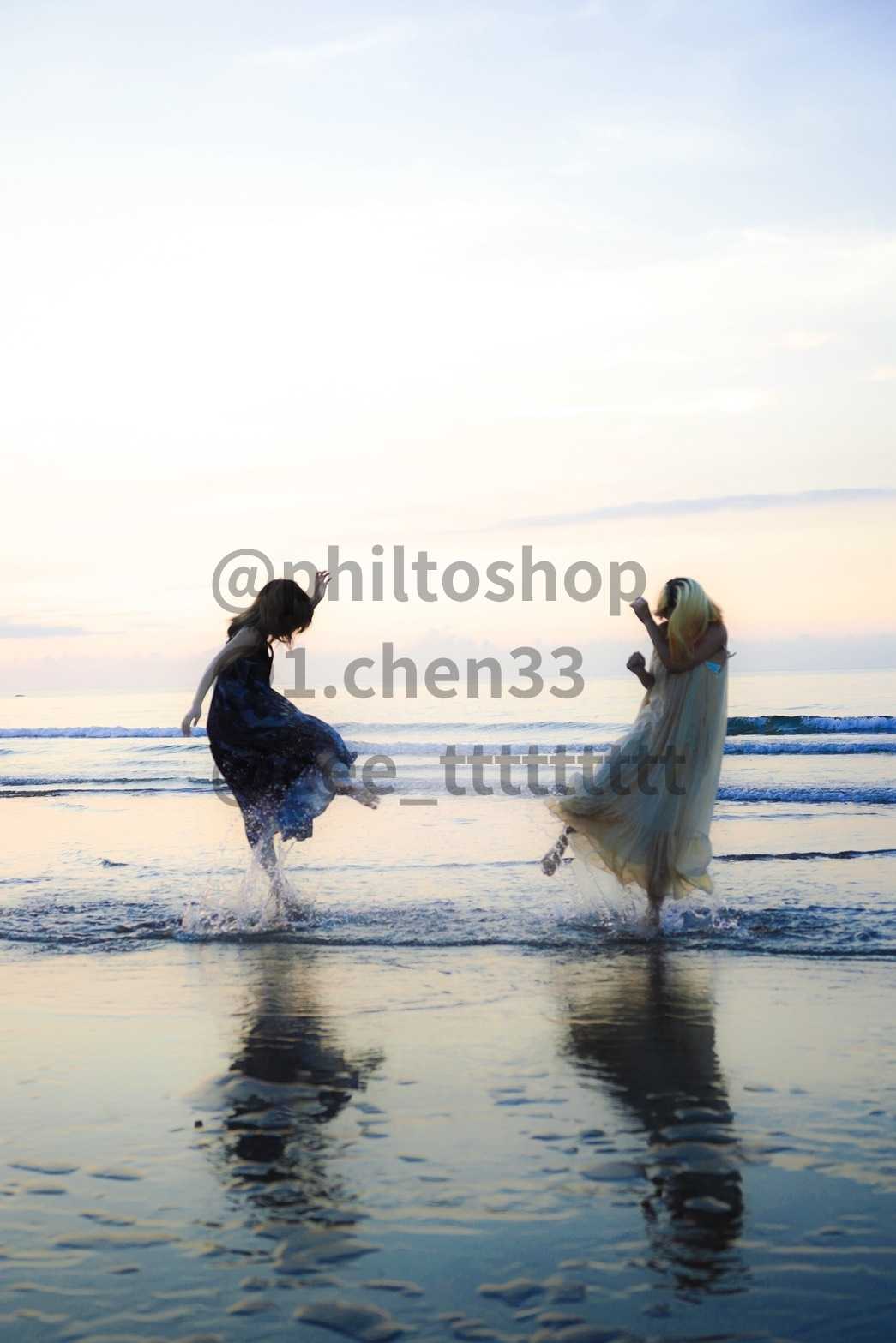 Philtoshp人像攝影作品-海邊夕陽下最自由的舞者